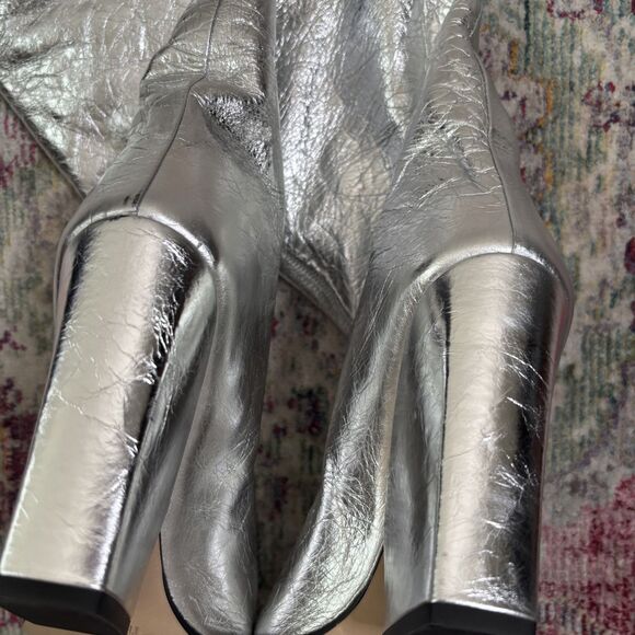 Paris Texas Jane Metallic Boots Silver - Picture 3 of 5